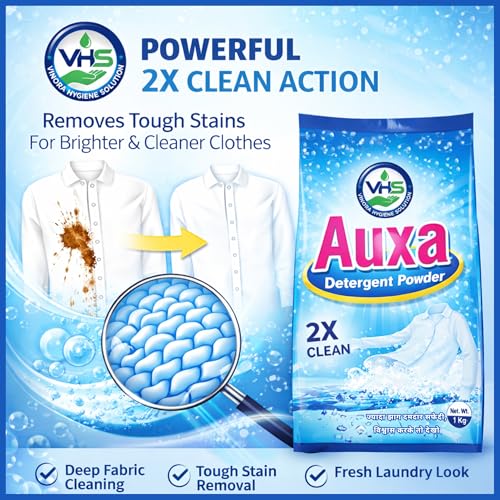 Image of Detergent Powder 3Kg Pack | High Foam Laundry Washing Powder for Clothes | Tough Stain Remover, Deep Cleaning Formula with Long Lasting Freshness (Pack of 1)