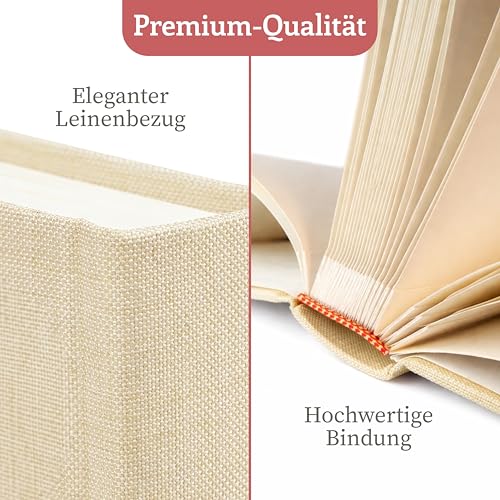 Zenacolor - Fotoalbum zum Selbstgestalten 50 Seiten Leinen - Beige – Ansicht 5