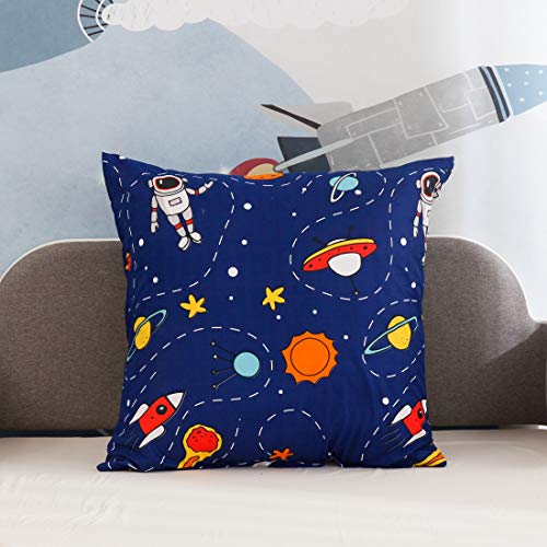 Lanqinglv Bettwäsche 135x200cm Kinder Kinderbettwäsche Babybettwäsche Blau Weltall Sternenhimmel Universum Muster Wendebettwäsche Deckenbezug Bettbezug und Kissenbezug 80x80cm mit Reißverschluss - Image 8