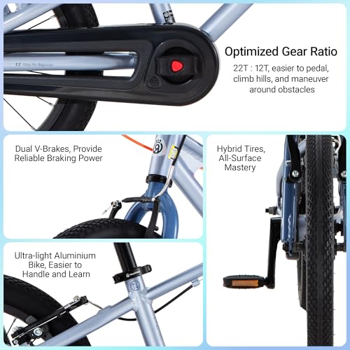 Image of RoyalBaby EZ-Pro Kids Bike, Lightweight Aluminum 2-in-1 Balance to Pedal Bike with One-Key Switch, 14 16 18 20 Inch for Age 3-10 Years