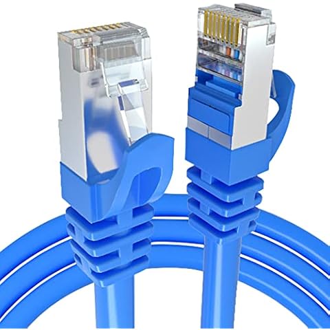 CAT 7 Network Cable - 7.5M Ethernet Cable - Gigabit LAN 10 Gbit s - patch cable - installation cable- Cat7A raw cable U FTP PIMF shielding with RJ45 connector-compatible with Cat 6 Cat 8 Cover