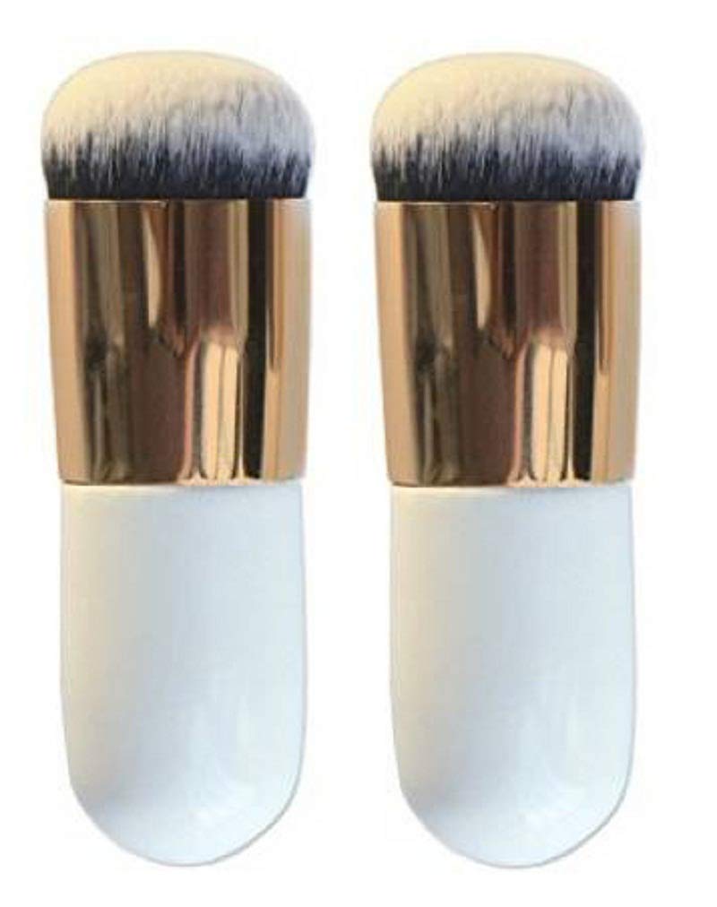 SUNISAMini White Foundation Makeup Brush 2 Pcs for Womens and Girls - (Pack of 2)