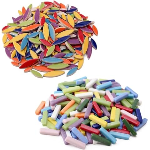 Youway Style Petal Mosaic Tiles for Crafts, 796g Flower Tiles Pieces for Mosaic Craft Supplies,DIY Mosaic Outdoor Decor Cover