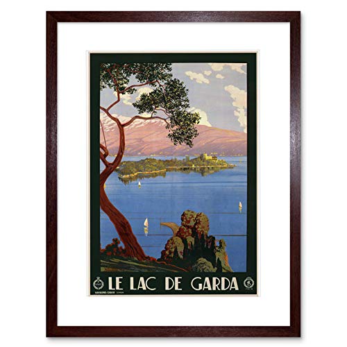 Wee Blue Coo Travel Lake Garda Beautiful Scenic Italy Vintage Advert Framed Wall Art Print Viaggio Lago Bellissimo panoramico Italia Vintage ▾ Pubblicità Parete
