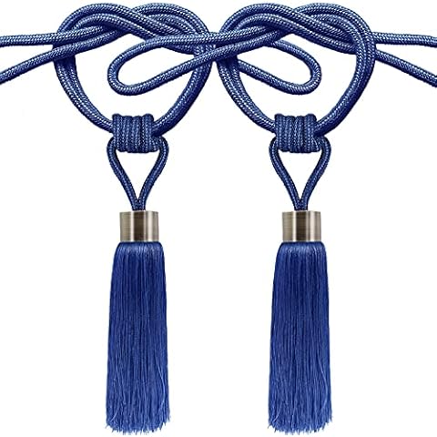 Curtain Tiebacks Curtain Hooks for Drapes Royal Blue Curtain Tassels Rope Tie Backs Decorative Curtain Holdbacks Tiebacks Hooks for Home Indoor Outdoor Set of 2 Cover