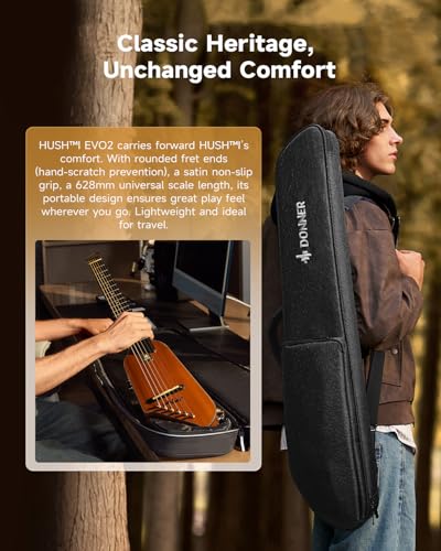 Donner HUSH I EVO2 Acoustic Electric Travel Guitar (Natural) - image 3