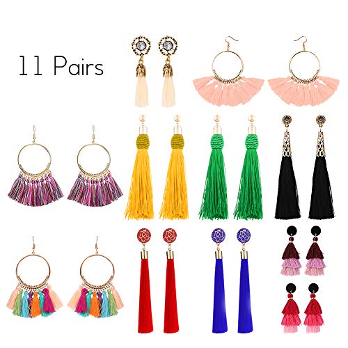 Yokunat Boucles doreilles Pendant Boucles doreilles Femme Tassel Boucles doreilles Fashion Vintage Set Bohemia Tassel Boucles