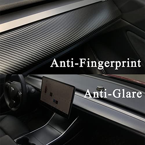 Showev Tesla Model Y Dashboard Dash Cover Trim,Wood Door Panel Wrap Carbon Fiber Pattern Protector For Interior Accessories With Rear Under Seat Air Vent Cover,Card Holder(Matte,6 Pcs) #TOP3