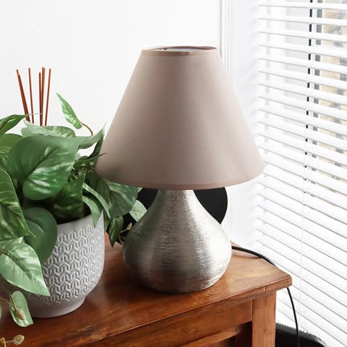 2PK Voltico Adjustable 9 Inch Fabric Coolie Lampshade for Table and Floor Lamps Modern Light Shade (Brown) - Image 4