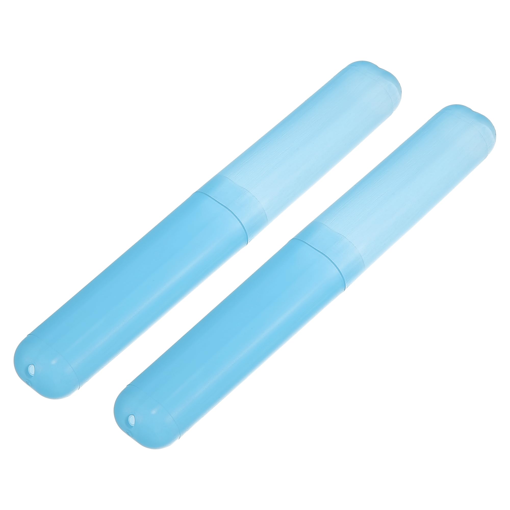 VOCOSTE 2 Pcs Toothbrush Travel Case, Plastic, Lightweight, Blue, 7.48"x1.06"