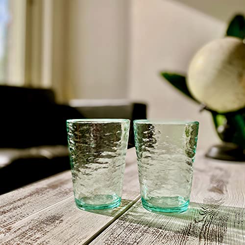 Klifa- Ripple- 16 Ounce, Set Of 6, Acrylic Tumbler Drinking Glasses Cups, Bpa-Free, Stackable Plastic Drinkware, Dishwasher Safe, Green #TOP2