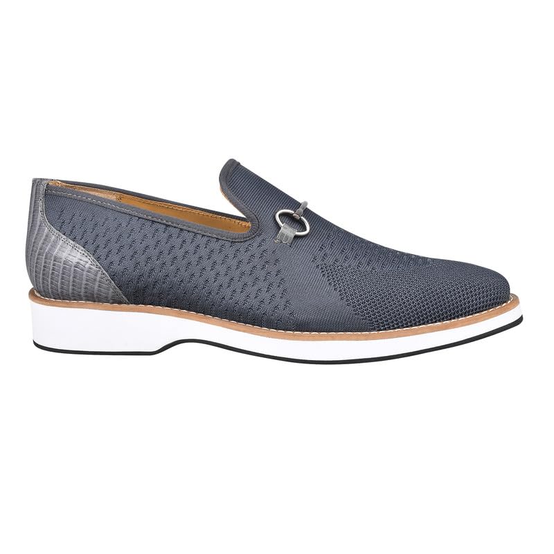 Image of LIBERTYZENO Mens Tuxedo Canvas Textile and Suede Leather Noble Loafers and Slip On Wedding Party Shoes for Easter Gift