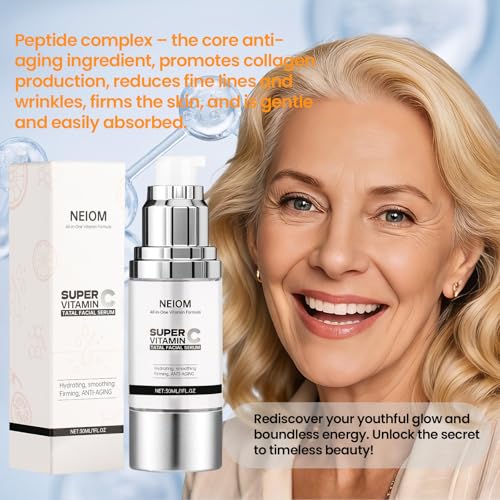 Super C Serum for women with Hyaluronic Acid, Vitamin E & B5, Tripeptide-All-in-One Anti-Aging Serum Hydrates, Firms, Smooths, Targets Wrinkles, Dark Spots & Fine Lines for Mature Skin - 1 Fl Oz - Image 3