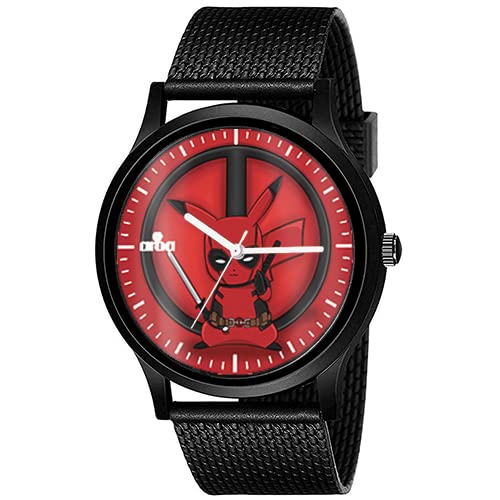 AROA Watch New Watch for Pika Deadpool Model : 409 Men Black Metal Type Rubber Analog Watch Red Dial for Men Stylish Watch for Boys (B0C3CT933Z) Amazon Price History, Amazon Price Tracker