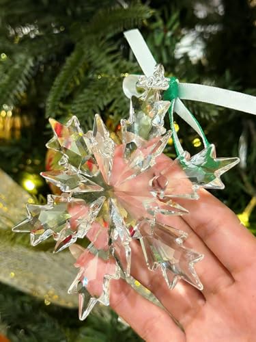 Flocon de neige en cristal : belle décoration colorée à offrir pour Noël