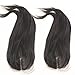 QDHJHH Long Silk Base Human Hair Topper Clip in 5x5 Virgin Straight Hair Topper Hairpieces 100% Real Human Hair Topper 12x13cm (18inch, Natural color)