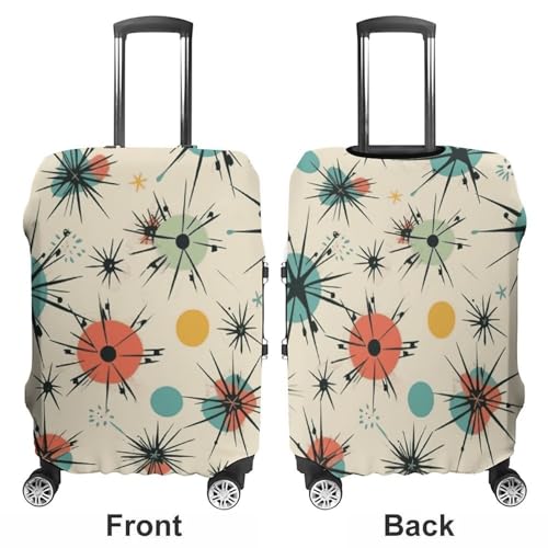 Carry on Luggage Cover Atomic Stars Retro Pattern Suitcase Covers for Luggages Tsa Approved Travel Luggage Sleeve Protector Elastic Suitcase Protector Anti-Scratch Washable Fits 19-30 Inch Case -L3