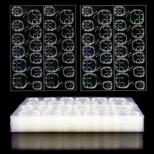 480Pcs (20 Feuilles) Autocollants à Ongle Double Face, Autocollant d'Ongle Adhésif Transparent, Patch Faux Ongles Autocollant d'Ongle de Colle pour Manucure de Nail Art