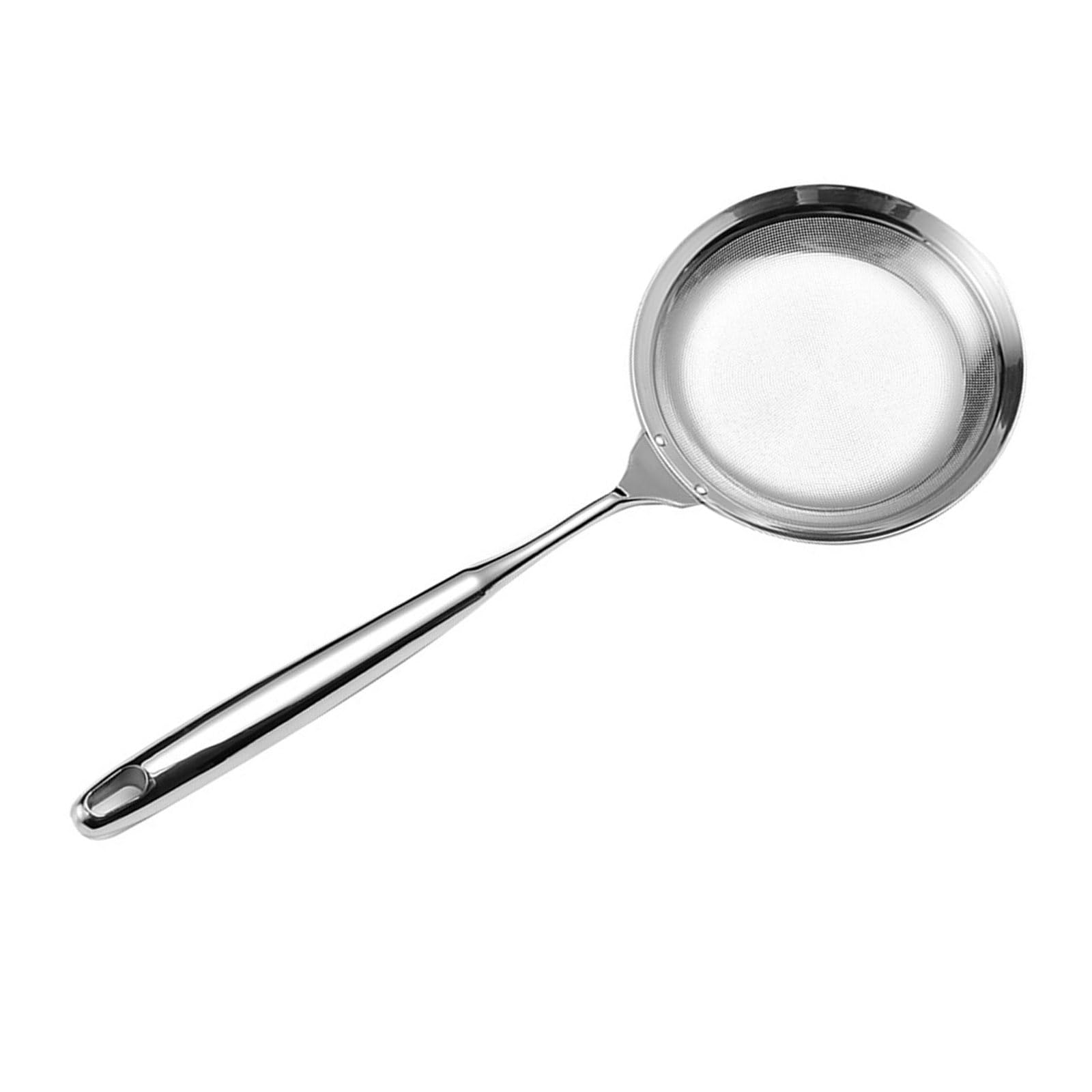 HZBB Durability Stainless Steel Skimmer with Fine Mesh, Long Handle Strainer for Greases, Foams, Frying Oil & Hot Pots Cooking Meshes Food Strainer