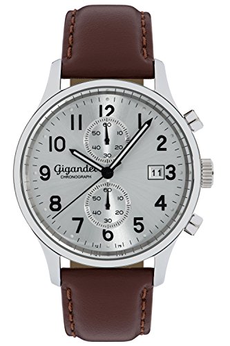 Gigandet Herren-Armbanduhr Chronograph Quarz Analog mit Lederarmband Skyscraper G49-002