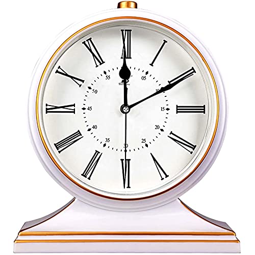 Reloj de mesa silencioso de madera retro que funciona con pilas 2