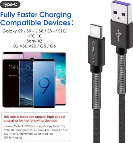 Image of [5Pack 3ft] Compatible with Samsung Galaxy S9 S10 S8 Plus Charger Cord(3A Fast Charging), TPE USB C Type Charger Cable,USB A to Type C Replacement for Samsung A32 /A12 /A10e /A20 /A51 20 /9 /8,LG-SkayGray