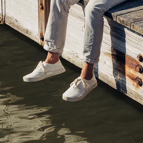 Image of OluKai Tradewind Men's Everyday Sneaker, Lightweight Canvas & Classic Lace-Up Design, All-Day Comfort & Support, Off White /Off White, 8