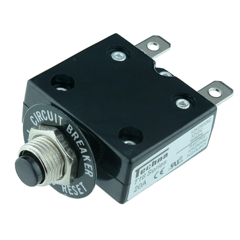 T1610 10A 250VAC Thermal Panel Mount Circuit Breaker Push Button Reset Overload Protection