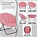 GREZJXC Round Foldable Moon Saucer Chair with 220lbs Weight Capacity Cozy Chair for Relaxing, Gaming, or as an Extra Seat for Guests Pink