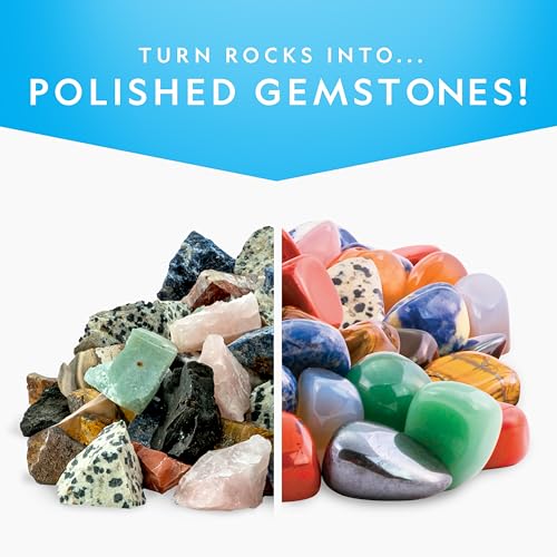 Blue Marble National Geographic Rock Tumbler Grit and Polish Refill Kit - Tumbling Grit Media, Polish Up to 20 lbs. of Rocks, Works with Any Rock Polisher, Rock Tumbler Supplies