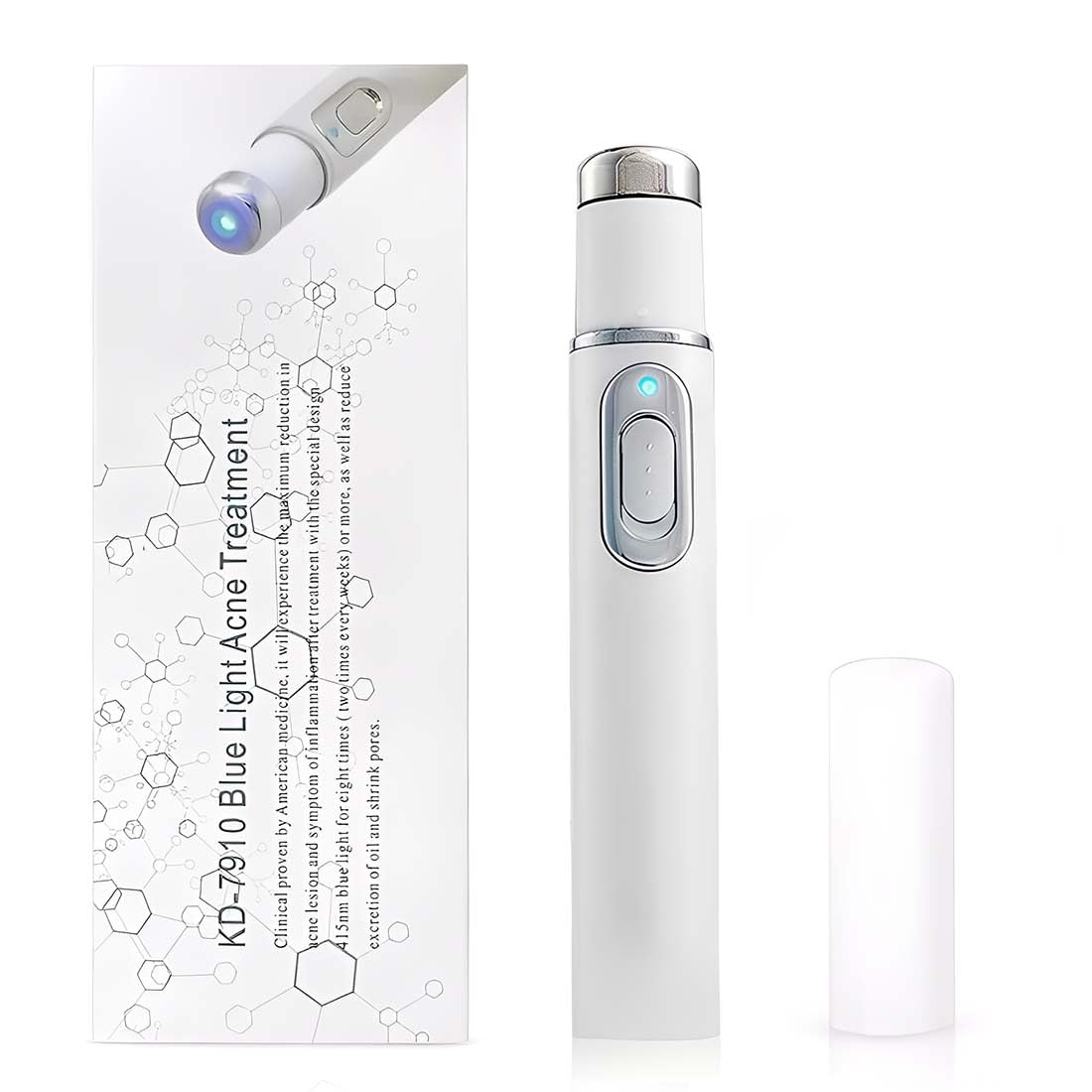 1 Pezzo Penna per Acne a luce Blu, Penna Talpa a Punto laser e Verruche, Per Eliminare l'acne, Per Viso e Corpo