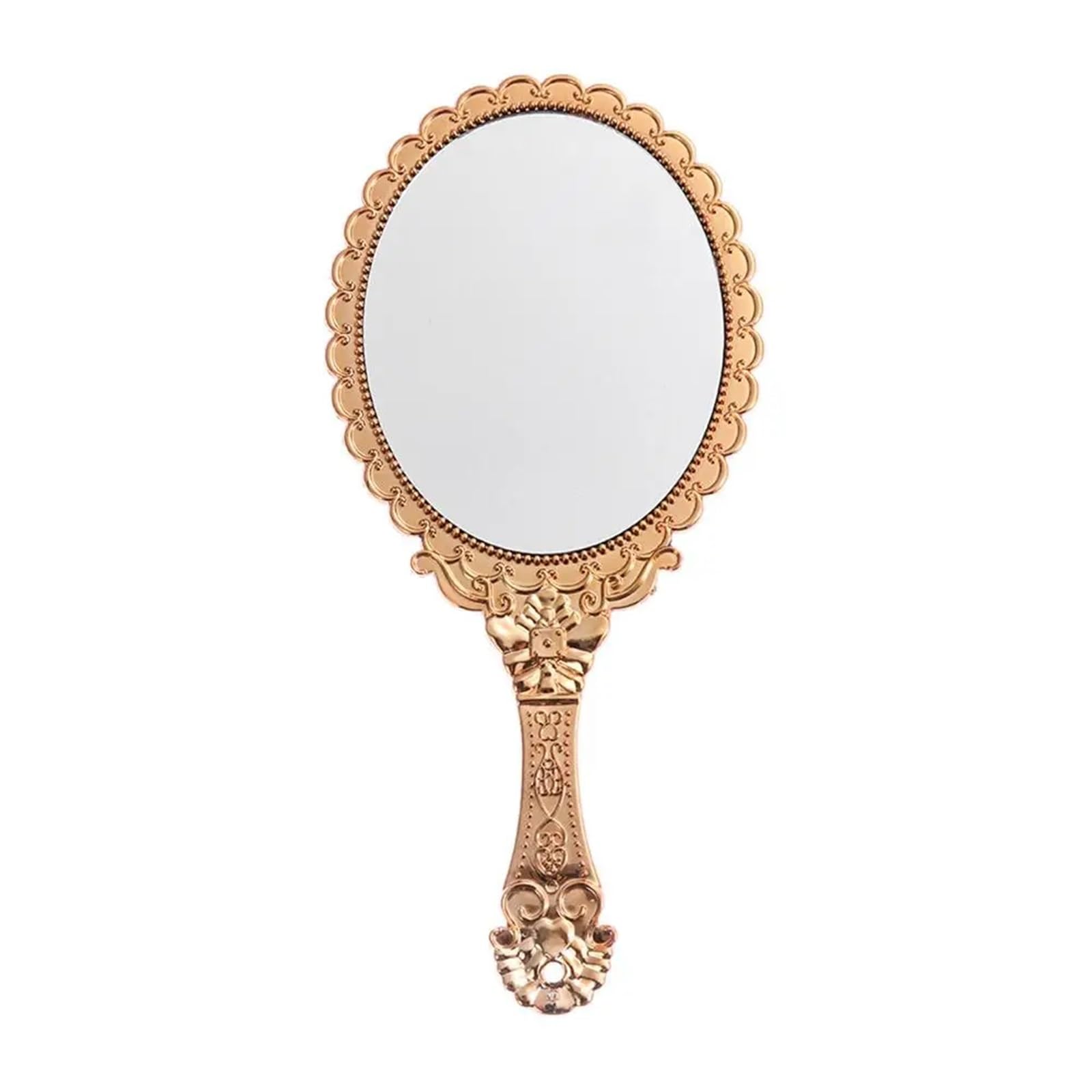 IULGFSC Handheld mirror， Hand Vintage Oval Shape Held Vanity Standing Makeup Dresser Mirror