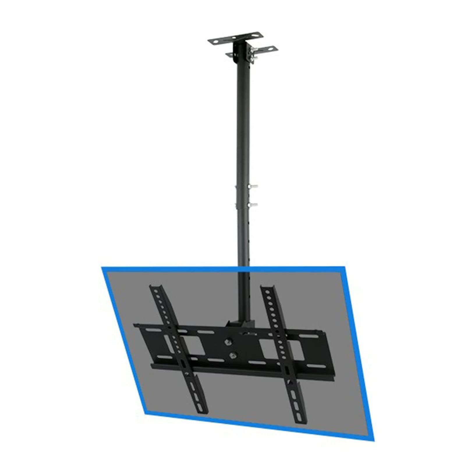 HPTHLY Tv Lift Tilt Swivel Ceiling Tv Mount Adjustable Height Tv Ceiling Mount Bracket For 32-60 Inch Tvs Telescopic Height Adjustment With Loading 60Kg,Black