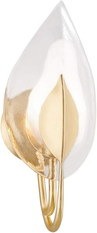 Hudson Valley Lighting Blossom 3 Light Wall Sconce - Gold Leaf Finish - Clear Glass