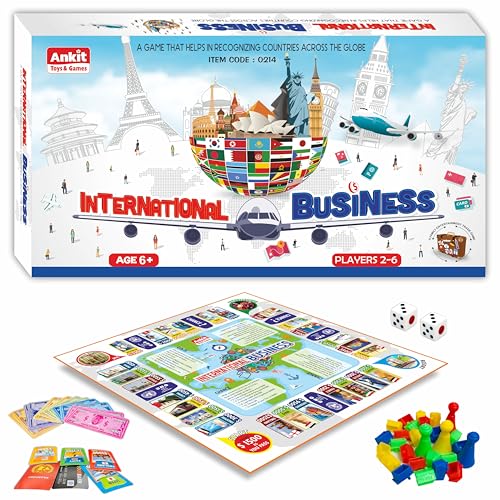 Image of Ankit Toys & Games International Business Board Game for Kids & Family - Educational and Fun Property Management Global Trade Game for Ages 6+ (Board Size 38 * 38 Cm)