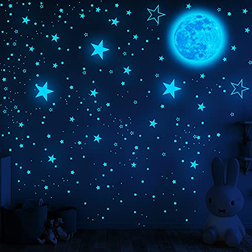 1049Pcs Glow in The Dark Stars and Moon for Ceiling, Wall Bedroom Chirldren's Room Stickers Decals Decor, Boys & Girls' Gifts