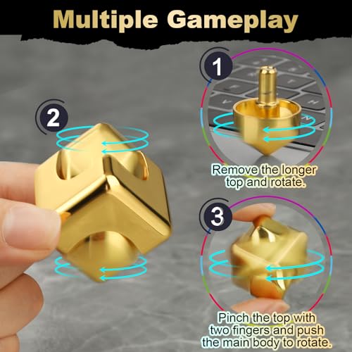 Dilabnda Metal Cool Fidget Spinner Toy for Kids Adults Infinity Cube Fidget Gyro Toy for Desk Office Home Car 2 in 1 Focus Spinning Toy - Image 2