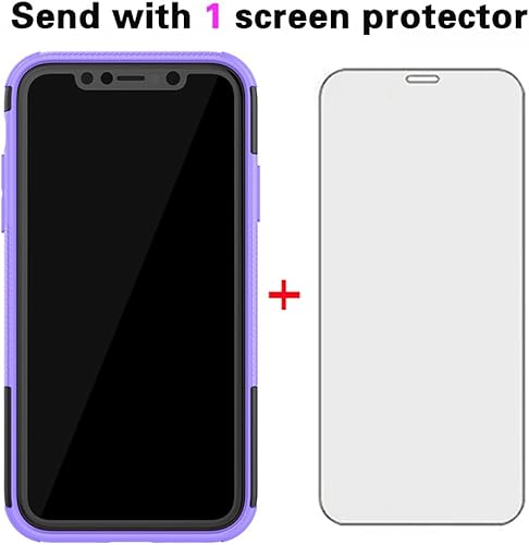 Miniatura 3 de Asuwish Funda de teléfono para iPhone 11 6.1 con protector de pantalla de vidrio templado y soporte delgado, híbrida, resistente, funda protectora