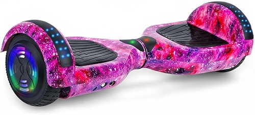 Egazza K5 Hoverboard Roxo Galáxia, Scooter de Equilíbrio 6,5” com Bluetooth e Luzes LED para Crianças e Adolescentes
