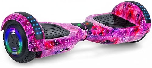 Egazza K5 Hoverboard Roxo Galáxia, Scooter de Equilíbrio 6,5” com Bluetooth e Luzes LED para Crianças e Adolescentes