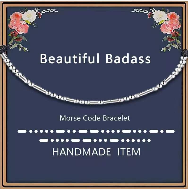 Image of morniface Morse Code Bracelets for Women, Inspirational Gifts Jewelry Girls Birthday Graduation Gifts for Her Best Friends