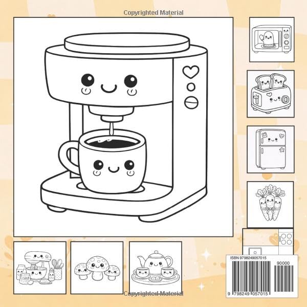 Cozy Kitchen Sweet Bold And Easy Coloring Book For Teens, Adults And Seniors: Big Designs Featuring Adorable Kitchen Appliances, Tasty Treats & Pantry Favorites for Relaxation image 3