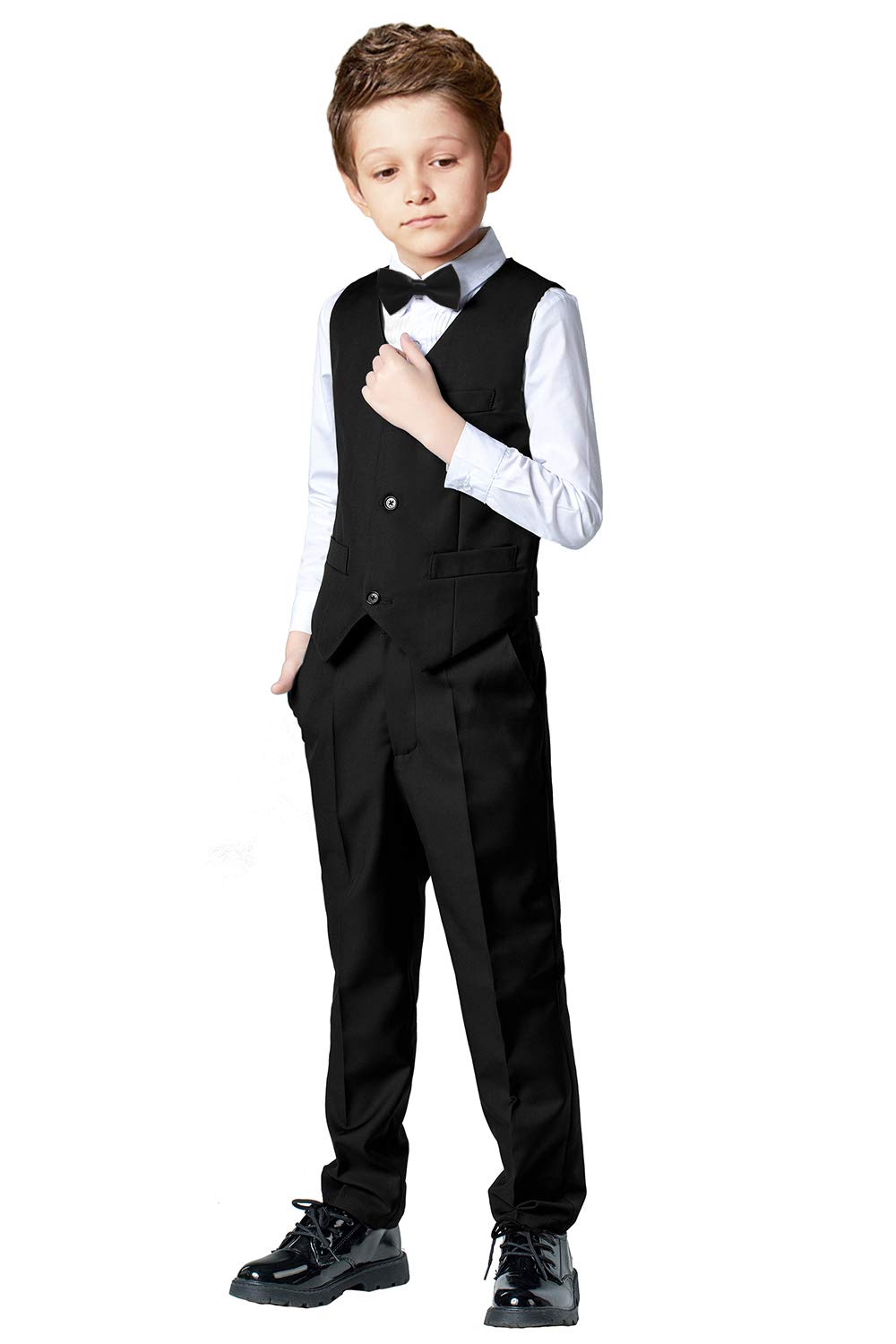 SaiLiinyBoys 4-Pieces Suits Slim Fit Kids Outfits Vest Dress Pants Sets Formal Suit for Boy