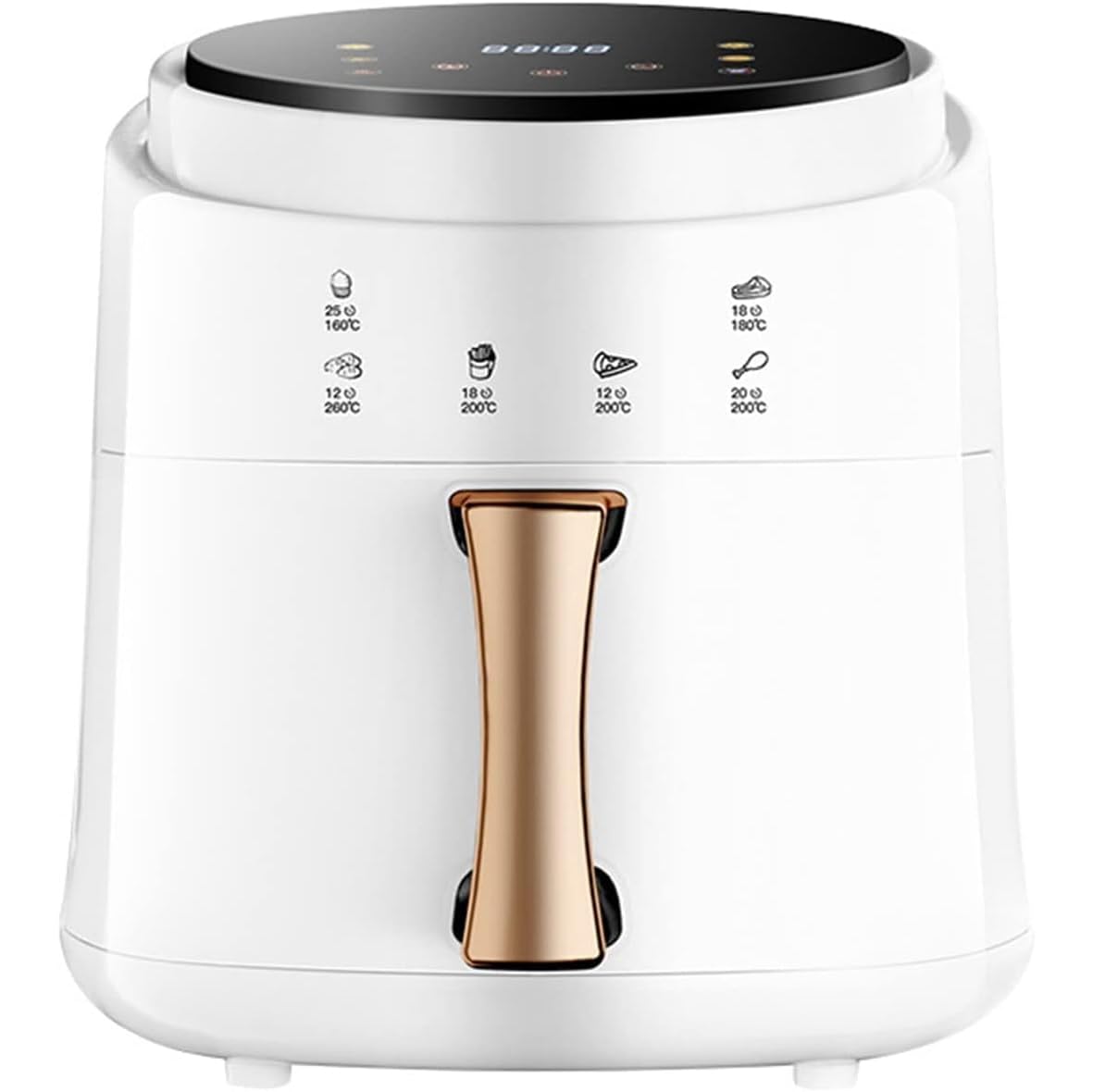 Frytkownica powietrzna, 8L beztłuszczowa frytkownica powietrzna z ekranem dotykowym LED, 60-minutowy timer, regulowany 0-200℃, 4 ustawienia wstępne, nieprzywierający wyjmowany kosz, piekarnik z cyrk