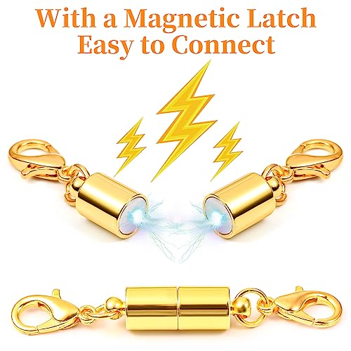 WLLHYF 12pcs Gold Color and Silver Color Magnetic Lobster Clasp for Jewelry Locking Clasps and Closures Bracelet Lobster Clasp DIY Necklace Bracelet Crafts Supplies - Image 4