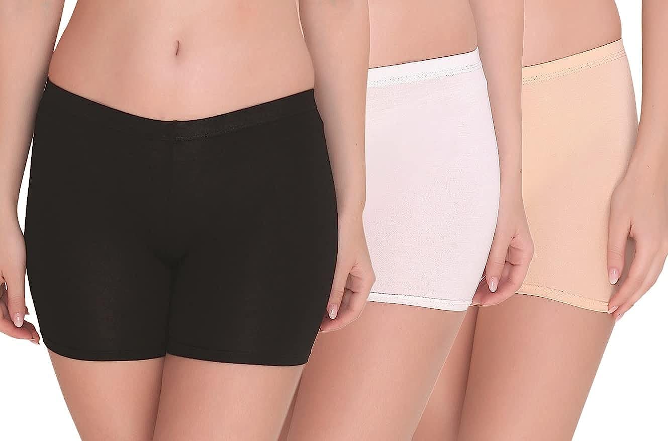 GLAMROOTWomen's Cotton Lycra Boyshort Panty (Pack of 2) Size M to XL