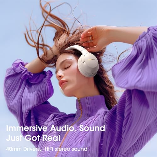 Image of YUMONDEAR Bluetooth Headphones Over Ear, 80H Playtime, HiFi Stereo, Deep Bass EQ