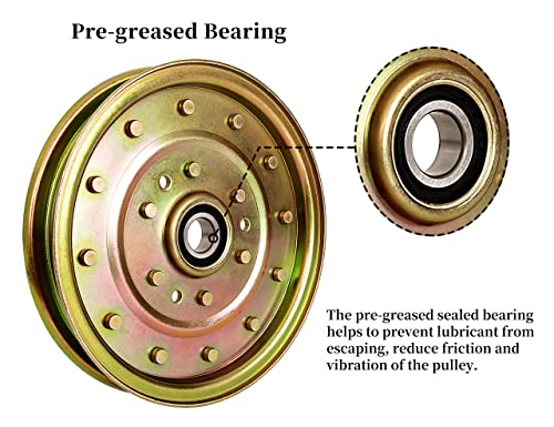 Fourtry 116-4667 Flat Idler Pulley for Exmark 52\" 60\" 72\" Deck Lazer Z AS HP XS Zero Turn Mower, Toro 74413 Z Master Lawn Mower, Replacement Exmark Lazer Z Parts 116-4667, Riding Mower