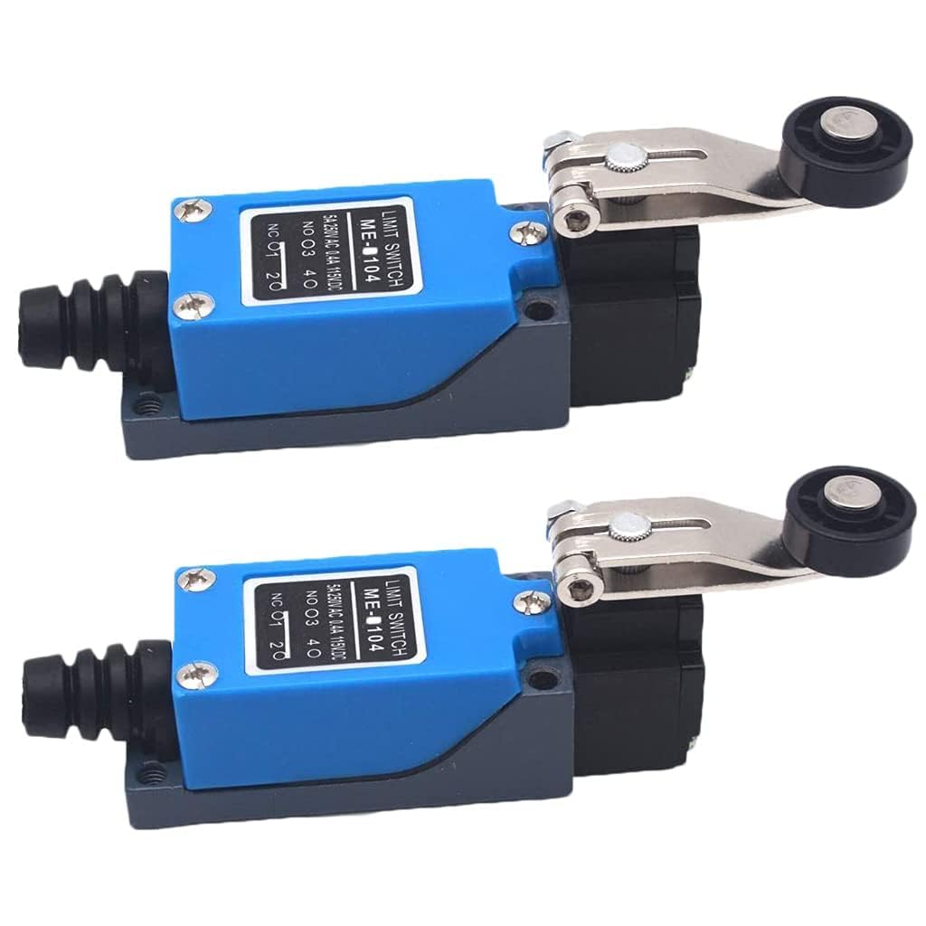 2PCS ME-8104 Momentary Limit Switch Travel Switch, Adjustable Roller Lever Arm arduino Limit Switch NC-NO CNC Mill Laser Plasma Router
