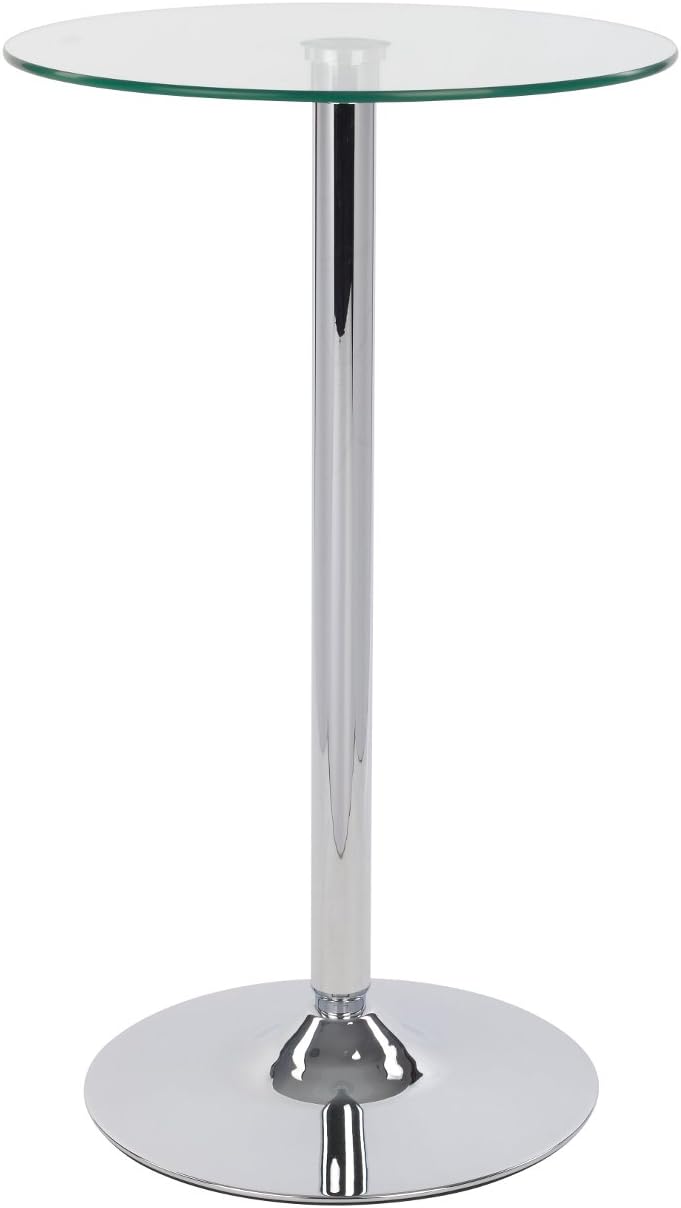 Rovigo Fixed Height Curved Bar Stool and Round Clear Glass Table Package (Red)